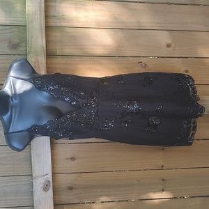 Superdown Black Sequin Mesh Dress